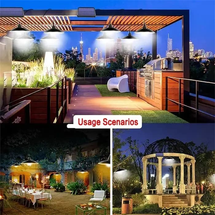 Lampes suspendues solaires de jardin, lustre Super lumineux, lampe solaire étanche IP65 avec télécommande, lumières solaires d'extérieur