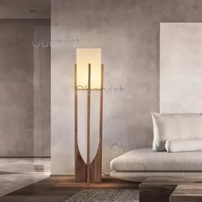 Lampadaire en bois massif de designers nordiques – Lampe sur pied en bois pour salon, chambre, canapé, chevet, décoration intérieure