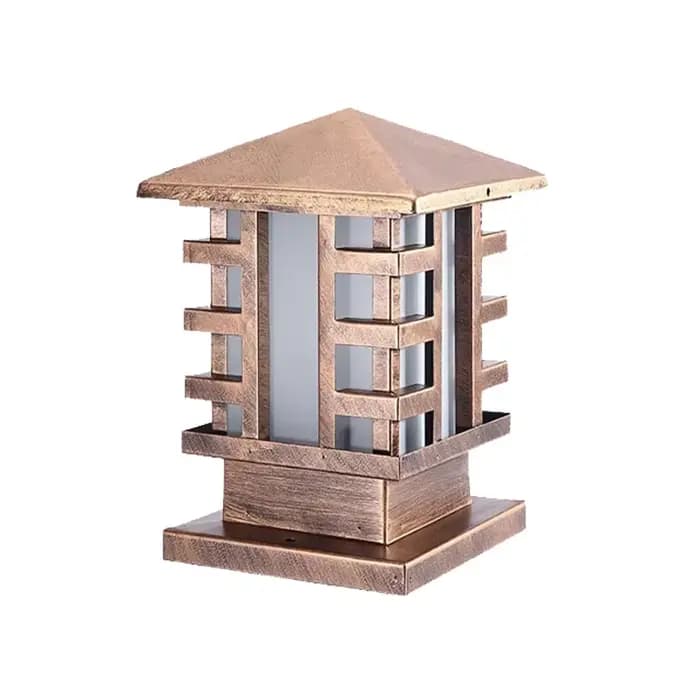 Lampe de poteau extérieure, style européen, pour cour de villa, portail, colonne, étanche, en aluminium noir, lampes de jardin, éclairage de poteau
