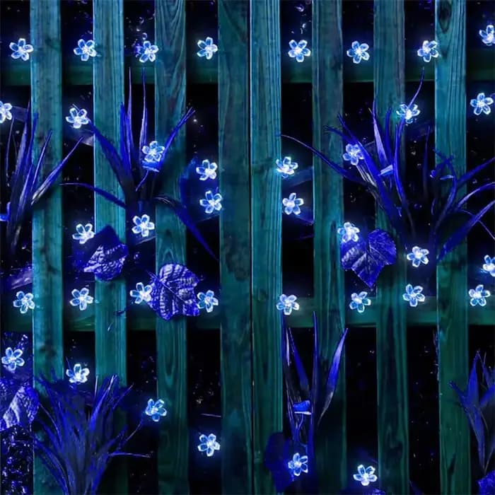 Lumière solaire de jardin fleur extérieure chaîne solaire lumières étanche fée Simulation guirlandes florales lampe décoration de noël