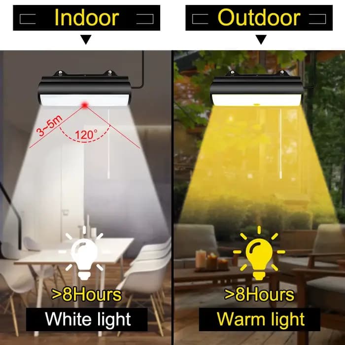Lampes suspendues solaires extérieures lampe solaire extérieure de jardin étanche avec détecteur de mouvement projecteur LED lumières de hangar solaires à distance