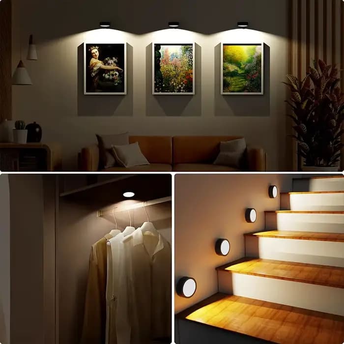 Lampes photo pour mur, cadre lumineux sans fil rechargeable avec télécommande, 3 couleurs, 5 niveaux de luminosité