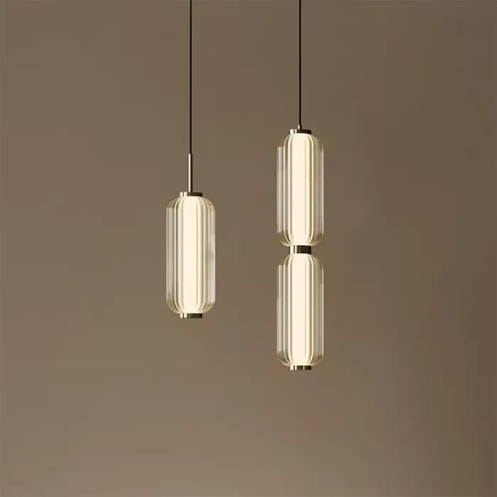 Lustre de salon de style hôtelier américain de luxe léger, luminaires suspendus LED haut de gamme nordiques pour restaurant et escalier, petite combinaison de suspensions