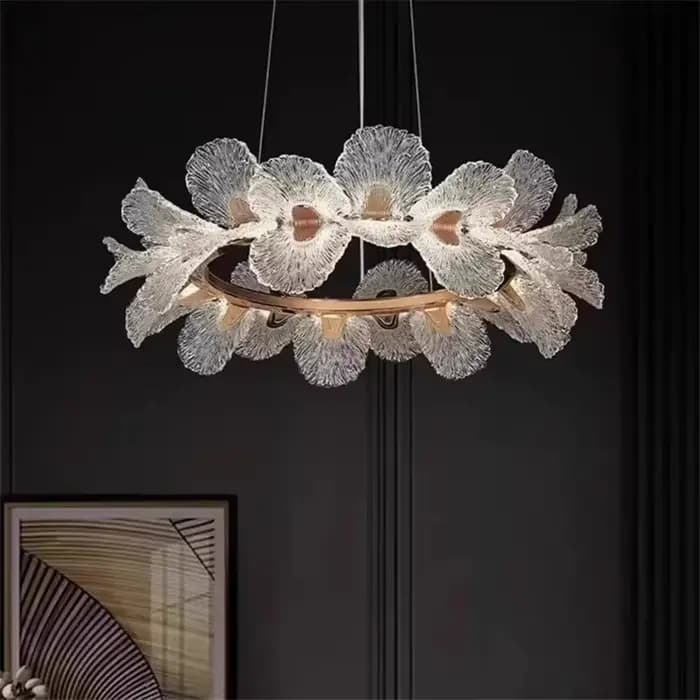 Lustre de plafond de luxe français pour la décoration de la maison salon suspension salle à manger chambre fleur LED lampe suspendue LED