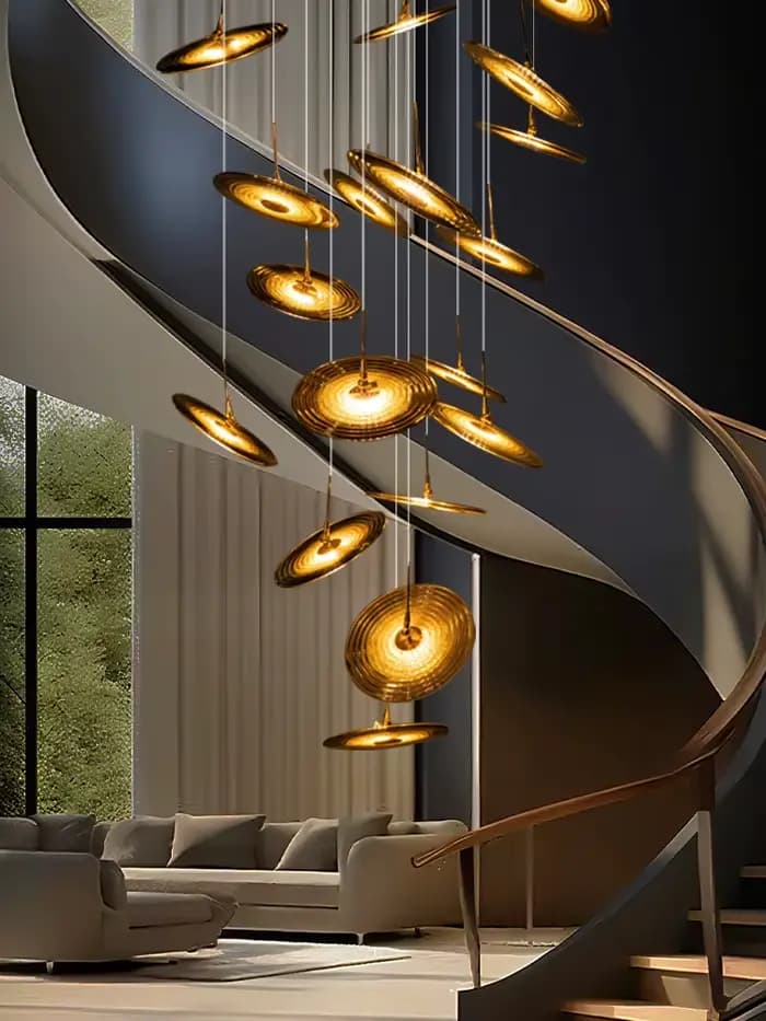 Lustre moderne de luxe en forme de spirale volante, luminaire décoratif d'intérieur, idéal pour un salon, une Villa, des escaliers ou des escaliers