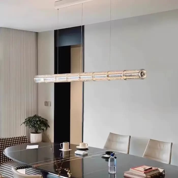 Lampes suspendues longues en verre modernes pour cuisine île Bar Table à manger Design italien minimaliste salle à manger luminaire LED