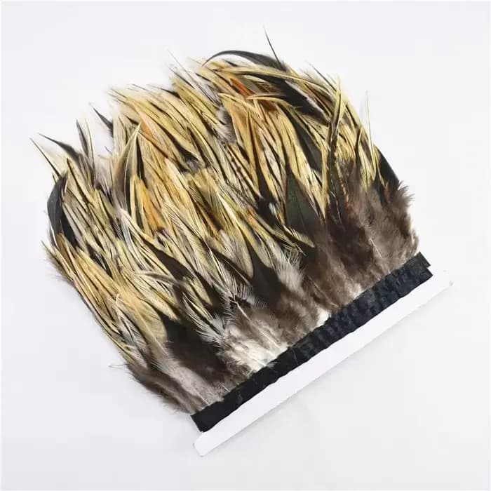 Ruban à franges en plumes de faisan naturelles, plumes de coq, pour couture, artisanat, décoration, vêtements, accessoires de broderie