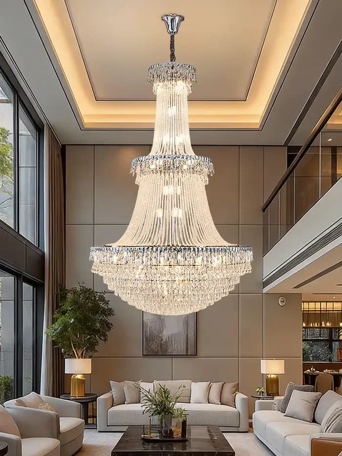 Lustre en cristal LED de style français de luxe pour la décoration de la maison, villas, salons, hôtels, restaurants, luminaires