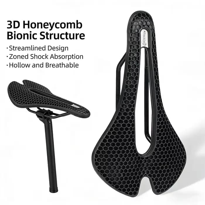 Selle de vélo en nid d'abeille, absorption des chocs, selle de vélo creuse, respirante, confortable, siège de vélo de montagne, accessoires de coussin de cyclisme