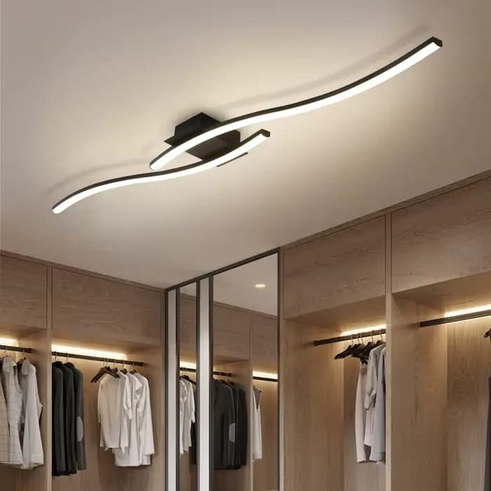 Plafonnier LED noir minimaliste moderne, design pour chambre à coucher, luminaire décoratif d'intérieur, salon, bureau