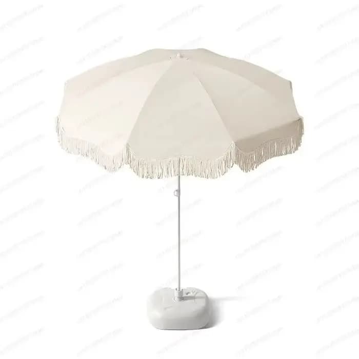 Parasol de terrasse extérieur à pompons, grand format, pour plage, jardin, marché, protection solaire et pluie, usage commercial