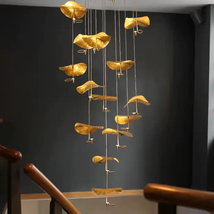 Plafonnier au Design Nordique Moderne en Cuivre, Luminaire Décoratif d'Nik, Idéal pour un Loft, un Salon ou des Escaliers