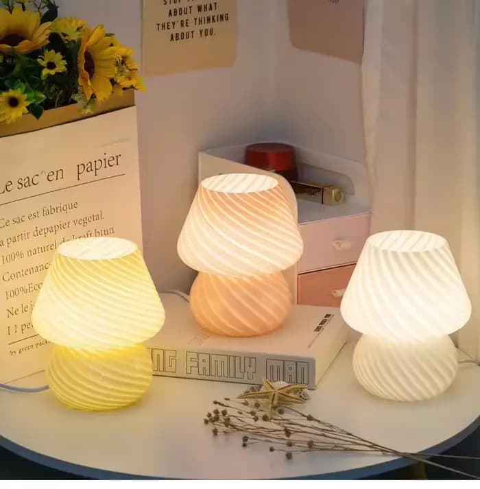 Lampe de table en verre à LED pour chambre à coucher, gradation USB, lumière d'étude à domicile, escales de bureau, décoration de chevet, veilleuse, lampe de table, pièce plus lente