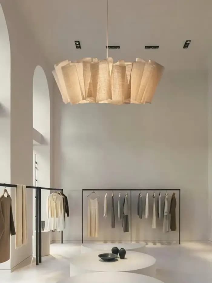 Vintage Art déco vent lustre fait à la main tissu pendentif LED lumières pour salon hôtel Restaurant concepteur suspension lampe