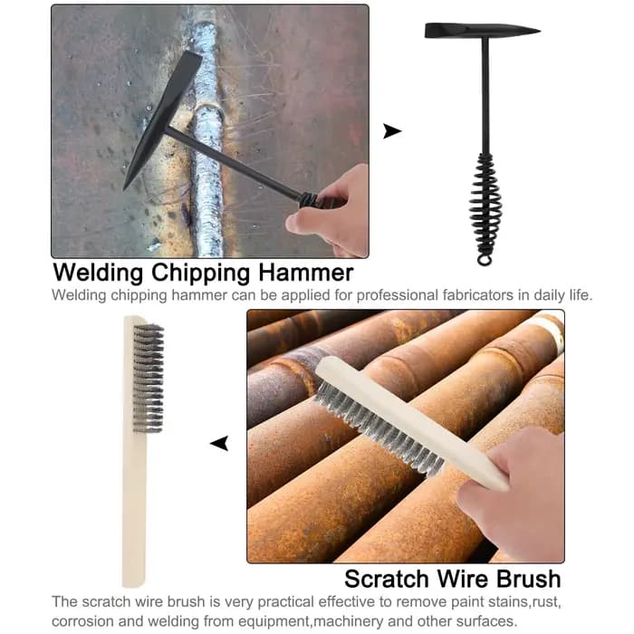 Brosse métallique en acier inoxydable, manche en bois, surface métallique, livres, scories de soudage, peinture, élimination de la rouille, brosse à rayures, D343