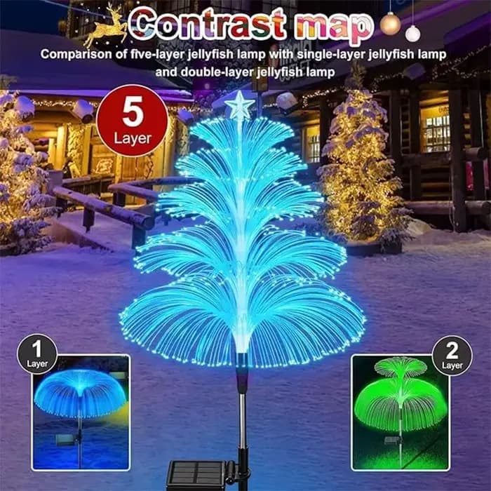 Lampe solaire d'extérieur en forme de méduse, couleur changeante, luminaire décoratif de paysage, idéal pour un jardin ou une prise de terre