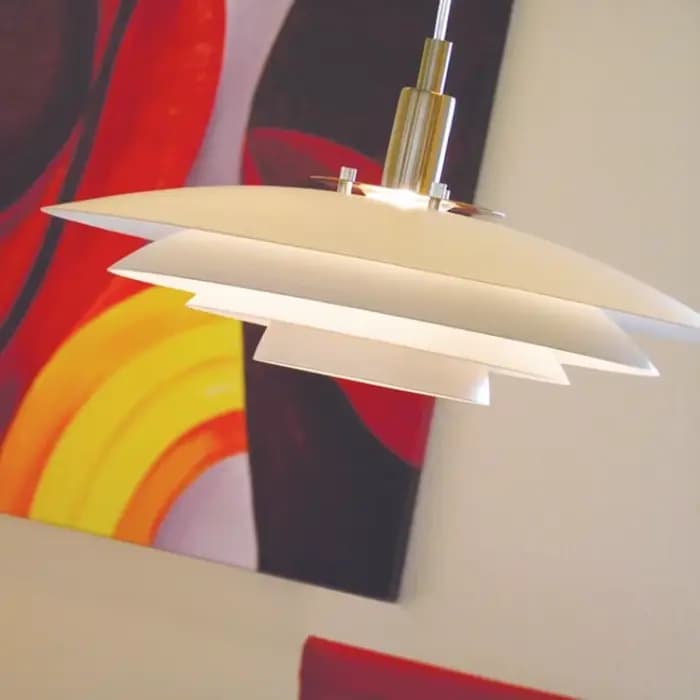 Lampe suspendue design mid-century dégradée blanc-rouge pour salle à manger cuisine et autres pièces de la maison