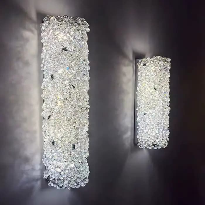 Applique murale en perles de cristal au Design moderne, pour chevet, salle de bains, couloir, allée, arrière-plan de télévision, luminaire décoratif d'intérieur