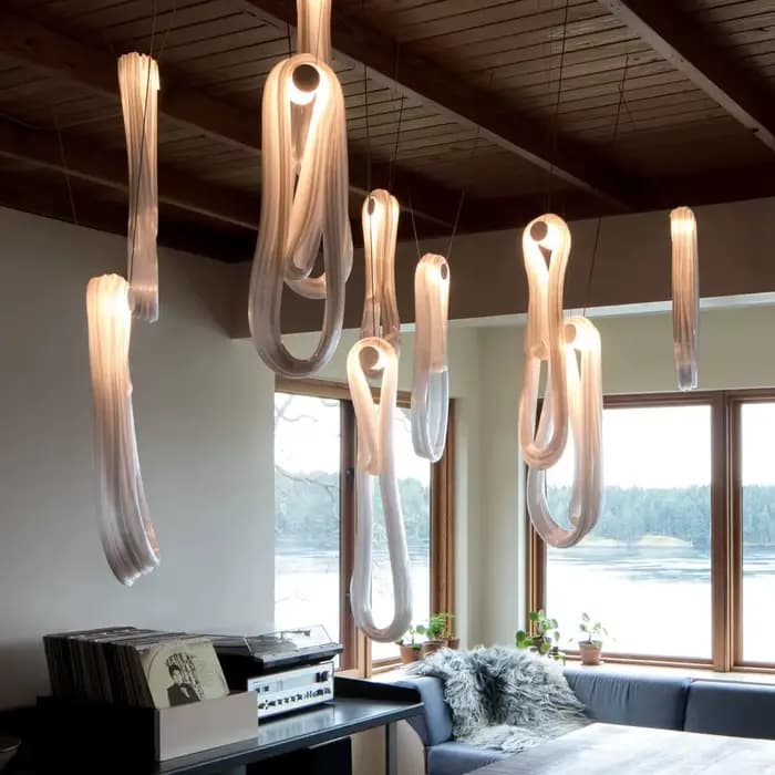 Lustre de salon moderne, suspension de salle à manger, luminaire Ludesviation, design de porte-clés d'art, escalier, loft, chevet