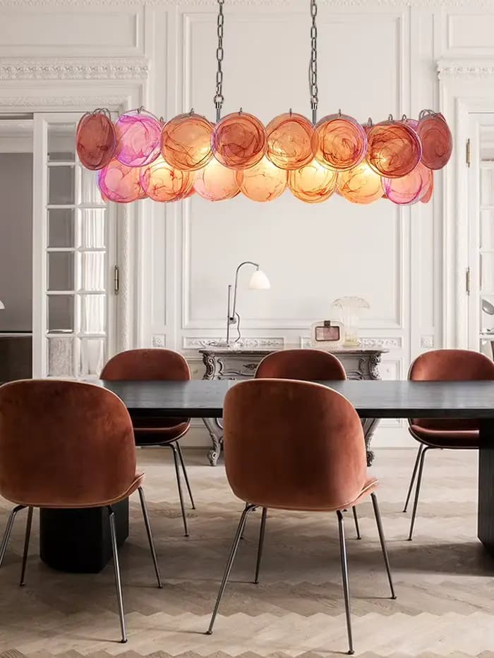 Lustre LED Dimmable 2026 en Verre Murano Suspension Luminaire pour Hall d'entrée et Salle à Manger Installation Facile et Luminosité Variable Occasion Spéciale