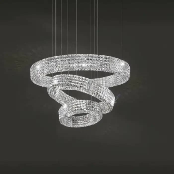 Lustre rond en cristal de luxe postmoderne pour salon, chambre et salle à manger, design personnalisé, idéal pour les bureaux de vente