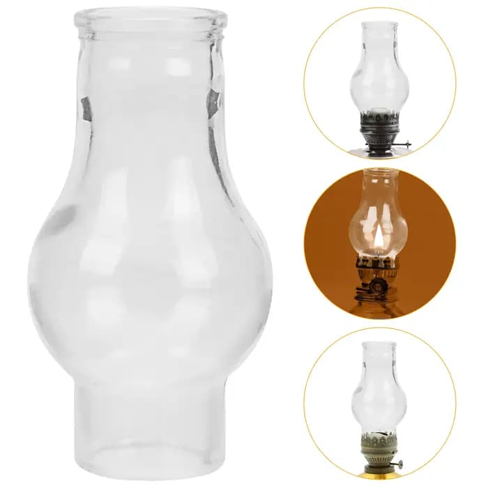 Abat-jour lampe à huile couvercle en verre épaissi coupe-vent Transparent pour pièces de rechange de lampe résistant aux hautes températures