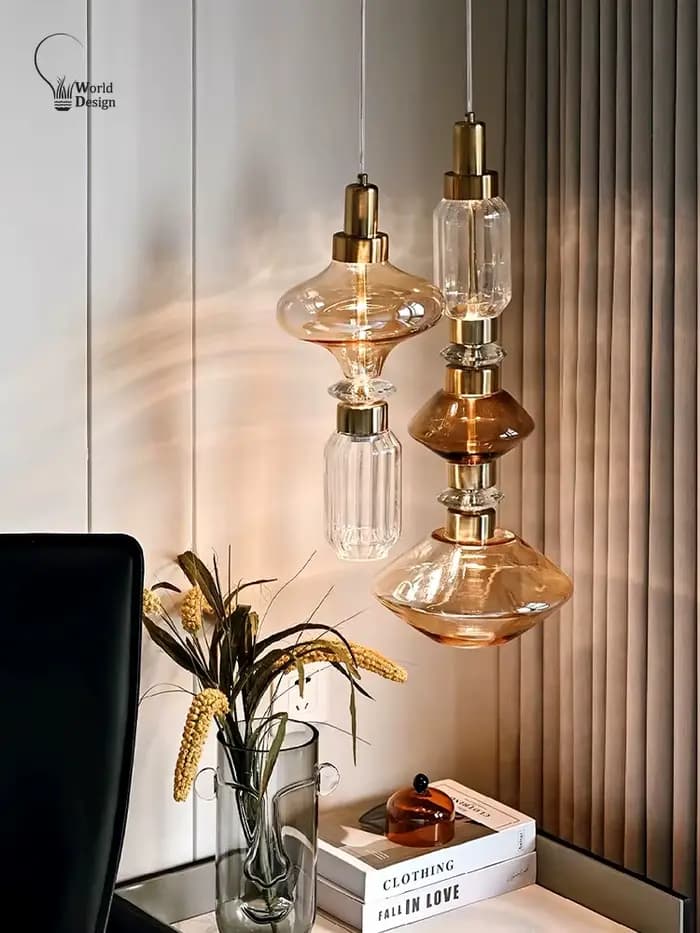 Lampe en verre design moderne pour salle à manger, cuisine, luminaires suspendus colorés LED pour hall d'entrée, restaurant, lampe suspendue pour longue table, bar