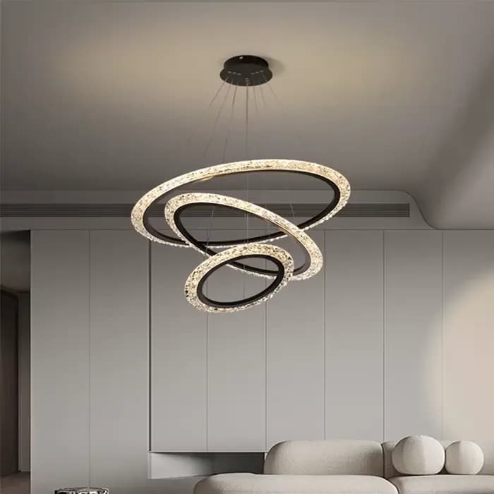 Lustre LED nordique pour salon, salle à manger, chambre à coucher, cuisine, style luxe léger, anneau lumineux de plafond, décoration intérieure
