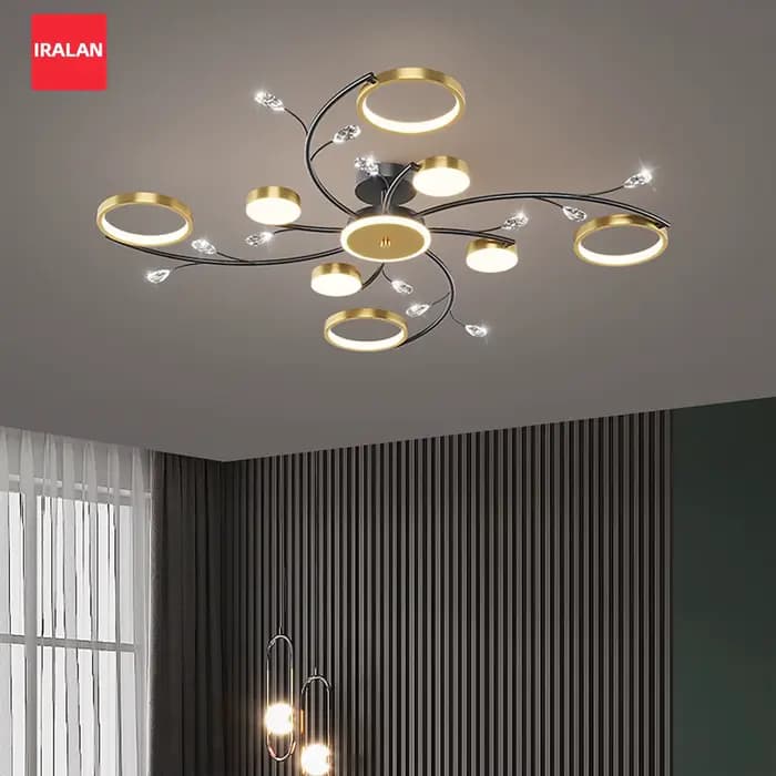 Lustre de plafond de luxe, éclairage domestique, décoration en cristal, luminaire de plafond, télécommande intelligente, variateur d'intensité, lampe de plafond