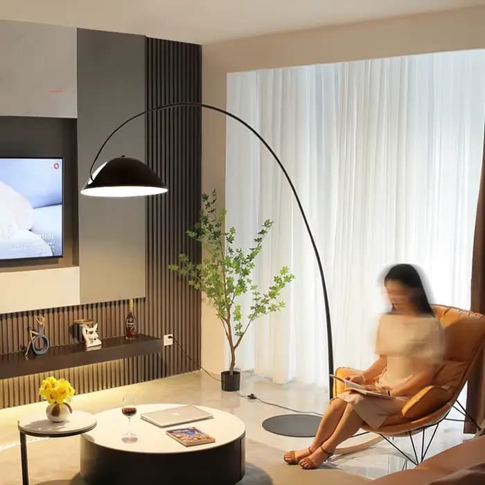 Lampe autoportante sur pied, luminaire décoratif d'intérieur, idéal pour une chambre à coucher, une table de chevet ou un canapé