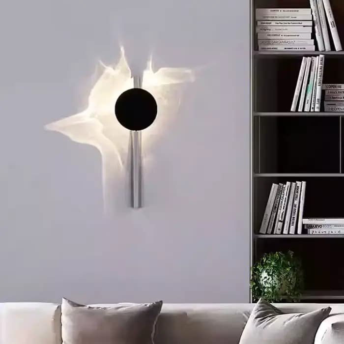 Lumière créative et ombre applique murale Restaurant rotatif en acier inoxydable chambre Art Halo atmosphère applique murale décorative