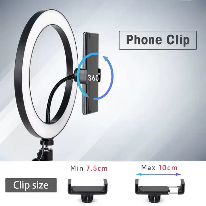 Trépied avec anneau lumineux LED pour téléphone, support d'appareil Photo, lumière de photographie pour Selfie, lampe LED couleur pour Studio Photo pour YouTube en direct