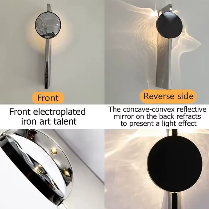 Applique murale LED moderne rotative en acier inoxydable ondulé, luminaire d'ambiance pour chambre d'hôtel et chevet de lit