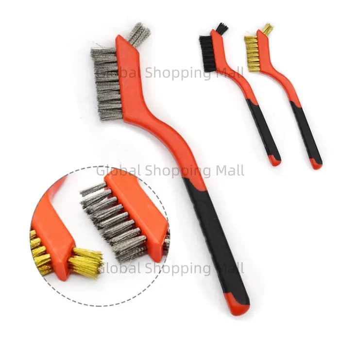Brosse de nettoyage industrielle en laiton avec poignée incurvée, brosse à poils durs, antirouille, brosse de nettoyage des espaces, outils à main