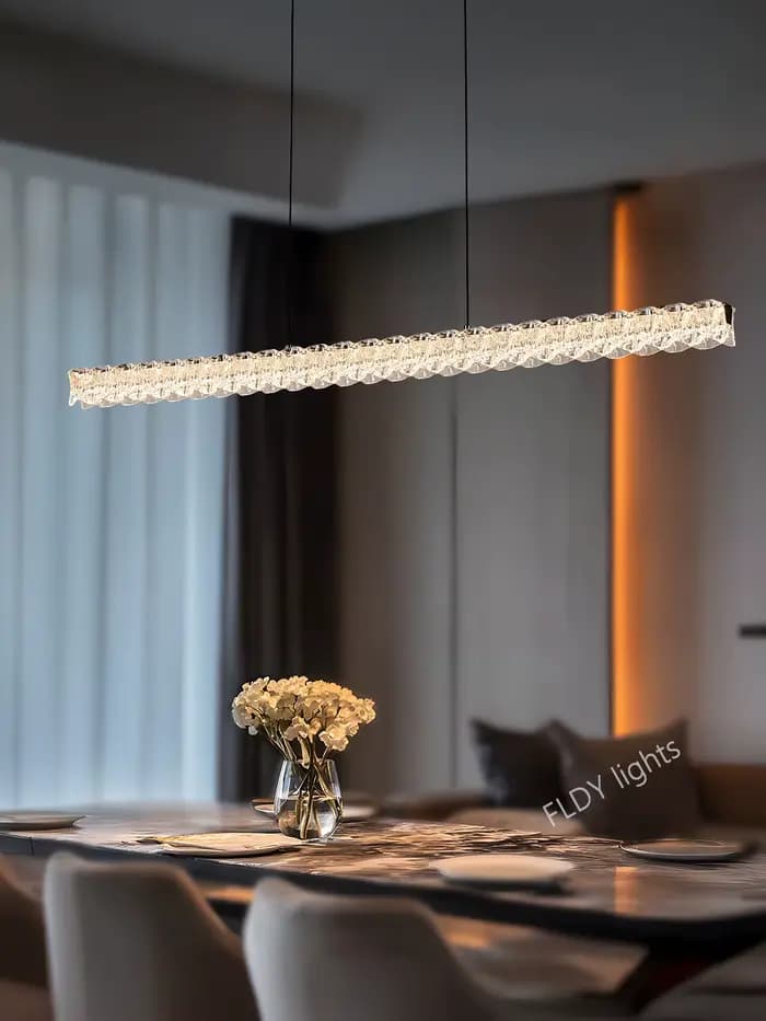 Îlot moderne table à manger lampes suspendues lumière italienne luxe longue bande salle à manger île bar lustre cuisine suspension