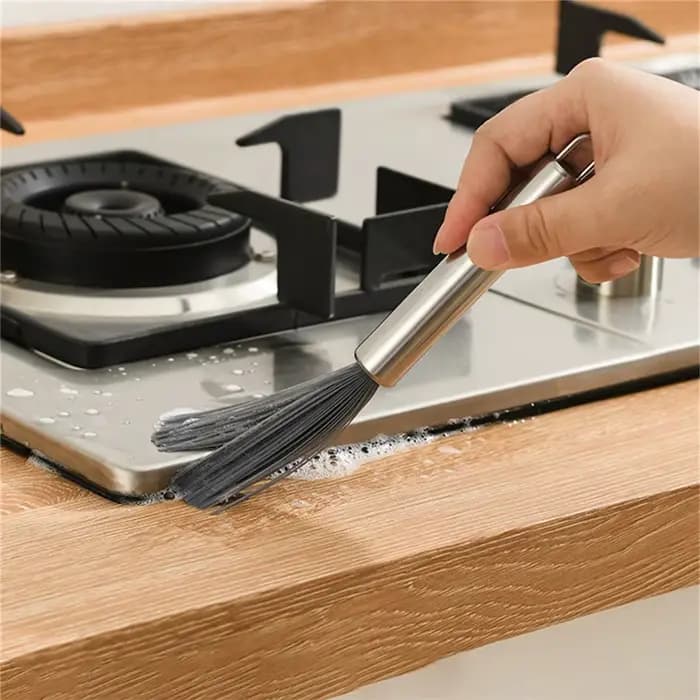 Brosse de nettoyage multifonctionnelle avec manche en acier, brosse de nettoyage domestique pour la maison, la cuisine et la salle de bain, 1/2 pièces