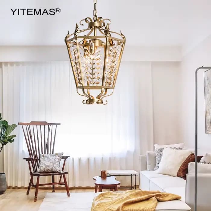 Lustres dorés éclairage en cristal pour salle à manger cuisine luxe Unique chambre lustre entrée couloir lustre escaliers lumière