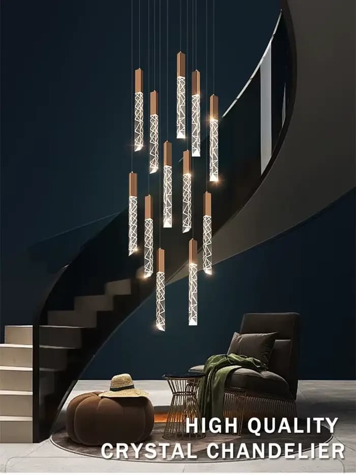 Plafonnier Led suspendu en cristal au design créatif, design moderne, luminaire décoratif d'intérieur, idéal pour des escaliers ou la maison