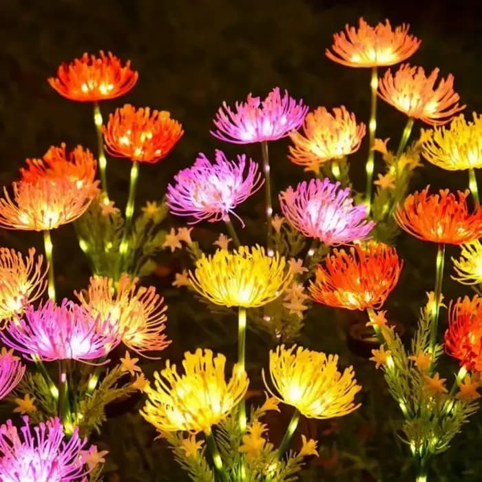 Lampes solaires de jardin lumières de fleurs solaires avec des fleurs et des tiges lumineuses lumière LED extérieure solaire pour la décoration de cour de pont de voie de jardin