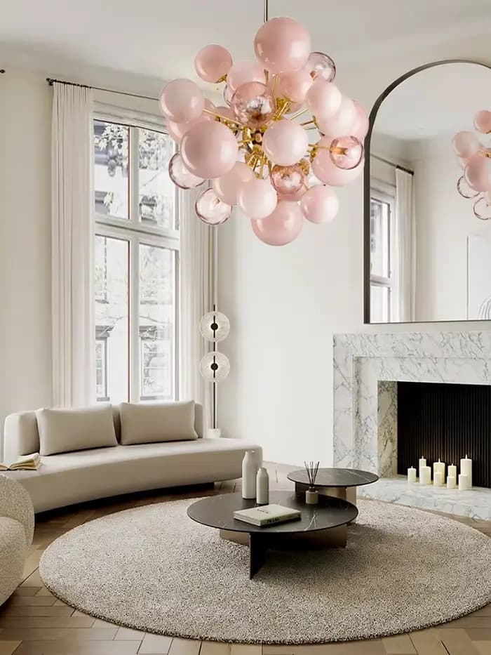 Blast Art Verre Bulles Lustre Design Créatif Luminaire LED Décor Unique Postmoderne Villa Foyer Salon Plafond