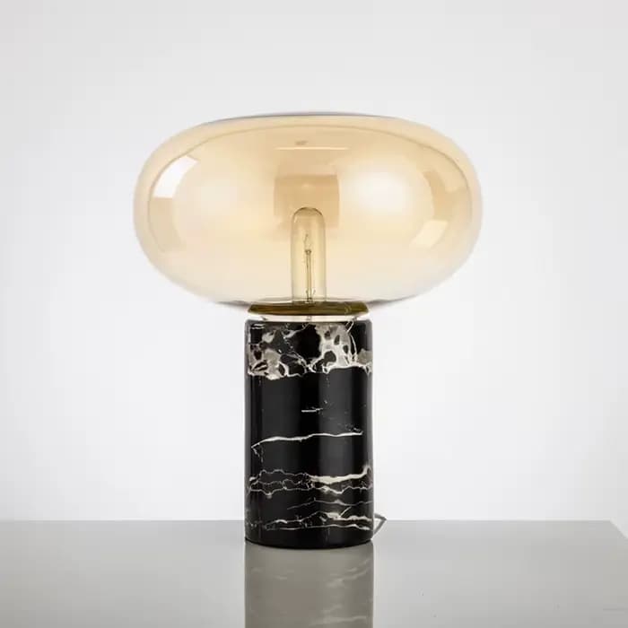 Lampe de table en marbre de luxe moderne fumée gris verre lampe de bureau design minimaliste postmoderne chambre salon bureau éclairage