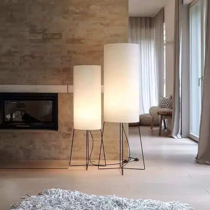 Lampe sur pied design LED Wabi Sabi en tissu pour salon, chambre, bureau, lampe d'ambiance créative pour coin artistique