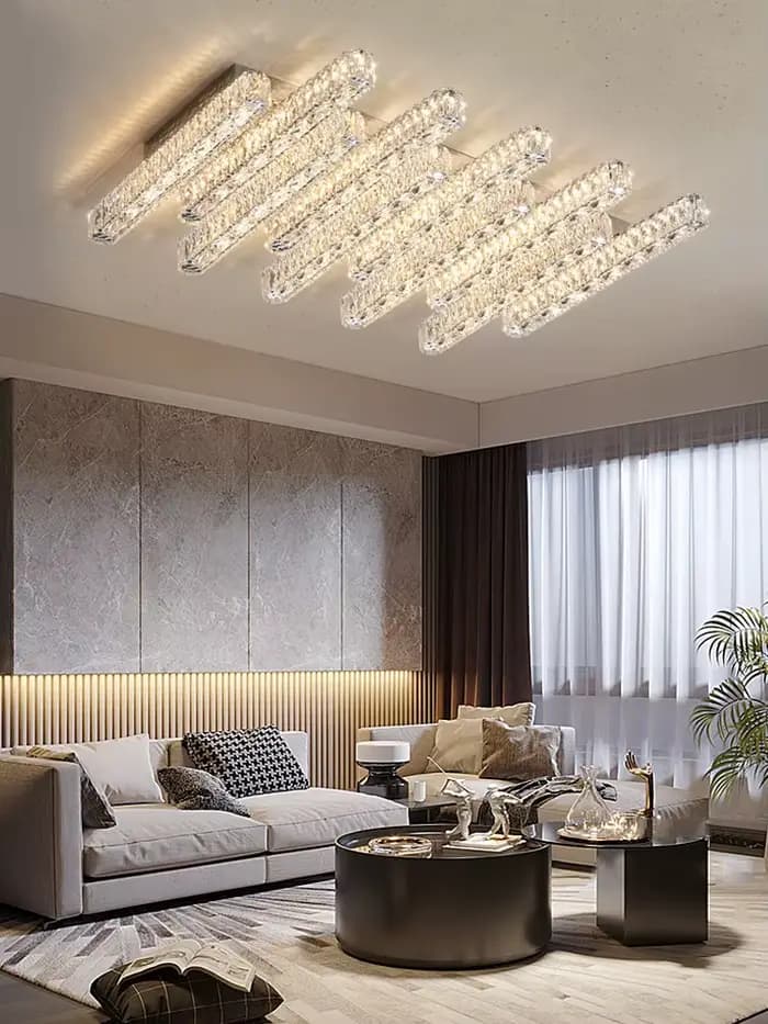 Foyer moderne luxe 3 Dimmable plafond Lustre lumière Lustre K9 doublure en cristal plafonnier éclairage intérieur décor Led Luminaire