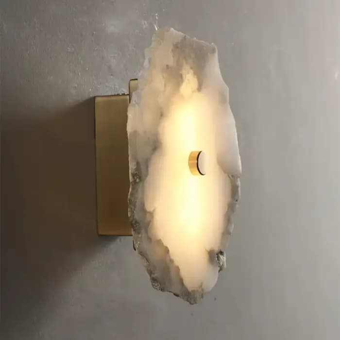 Applique murale LED en marbre naturel, en cuivre, nouveauté de luxe, pour chambre à coucher, salon, salle à manger, décoration murale, Design d'art moderne