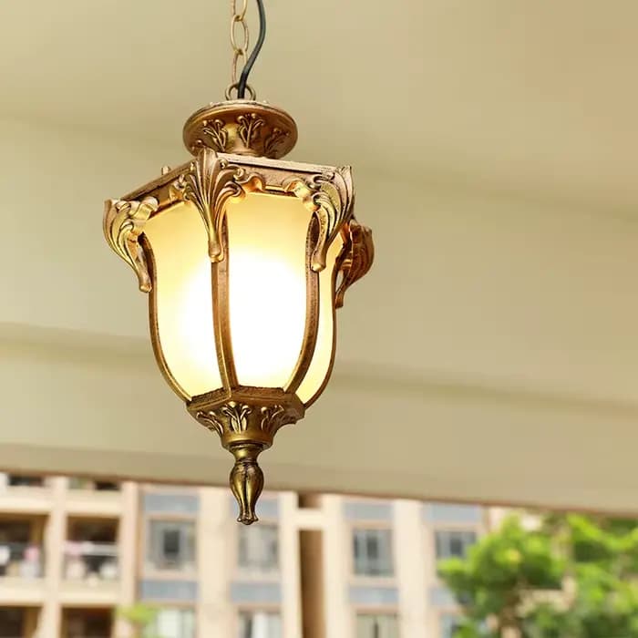 Lampe Suspendue Rétro d'Extérieur en Europe, Luminaire Décoratif, Idéal pour un Jardin, un délégations, un Hôtel ou un Restaurant