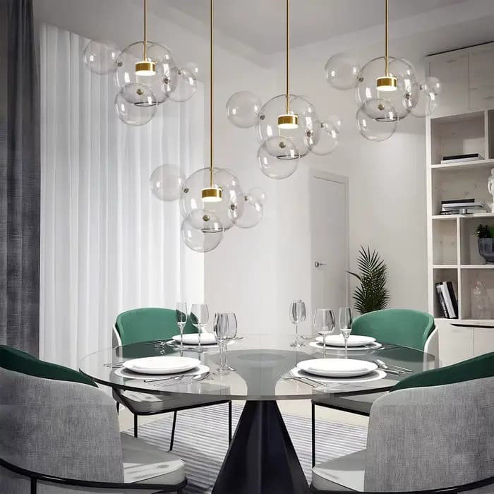 Lustre de plafond LED à bulles de verre moderne pour Table salle à manger chambre accessoires de cuisine éclairage suspendu luminaire de décoration intérieure