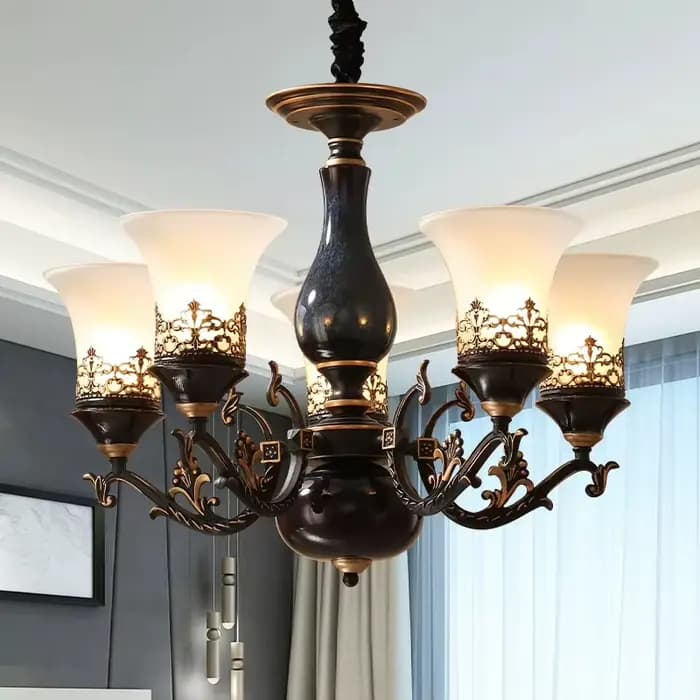 Lampe suspendue Led rétro française, luminaire décoratif d'intérieur, adapté aux salons, villas, chambres à coucher, salles à manger