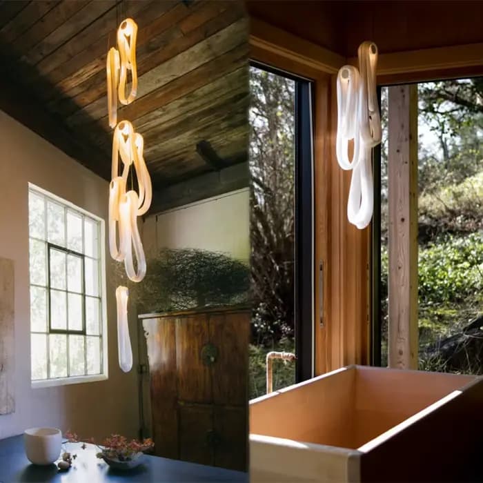 Lustre de salon moderne, suspension de salle à manger, luminaire Ludesviation, design de porte-clés d'art, escalier, loft, chevet