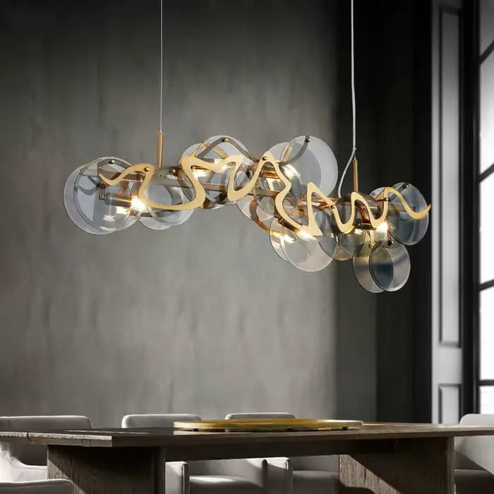 Lustre de luxe nordique or luminaire suspension table salle à manger lampes suspendues plafond créatif verre Lustre meubles d'hôtel