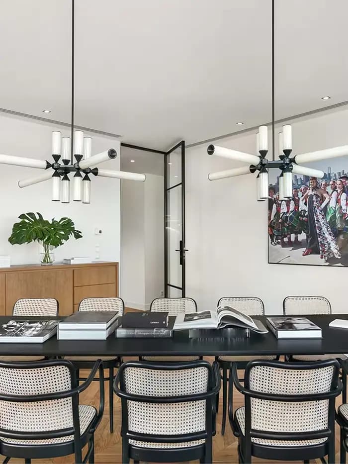 Lustres en verre au design Art Déco, élégants, en aluminium, pour la maison, lampes LED créatives à intensité variable pour salon